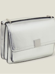 Accessorize Silver Metallic Faux Leather Crossbody Bag - Image 3 of 5