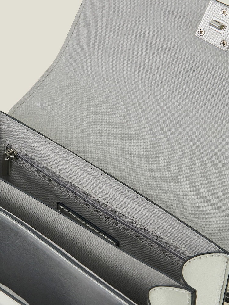 Accessorize Silver Metallic Faux Leather Crossbody Bag - Image 5 of 5