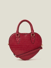 Accessorize Red Faux Leather Heart Crossbody Bag - Image 1 of 2