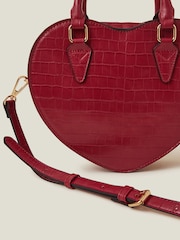 Accessorize Red Faux Leather Heart Crossbody Bag - Image 2 of 2
