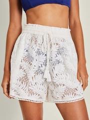 Accessorize Natural High Waist Lacy Palm Shorts - Image 1 of 4