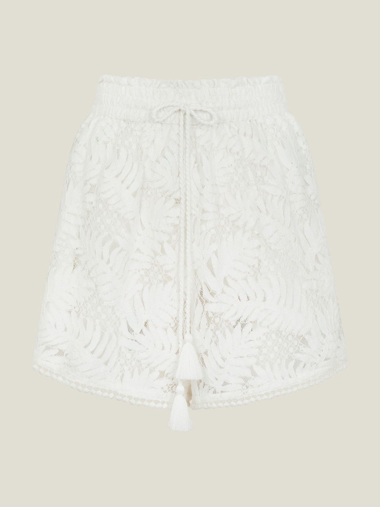 Accessorize Natural High Waist Lacy Palm Shorts - Image 4 of 4