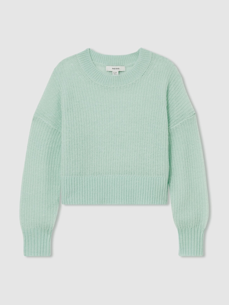 Reiss Aqua Aluna 9-13 yrs Rib-Knit Jumper With Wool and Alpaca - Image 2 of 4