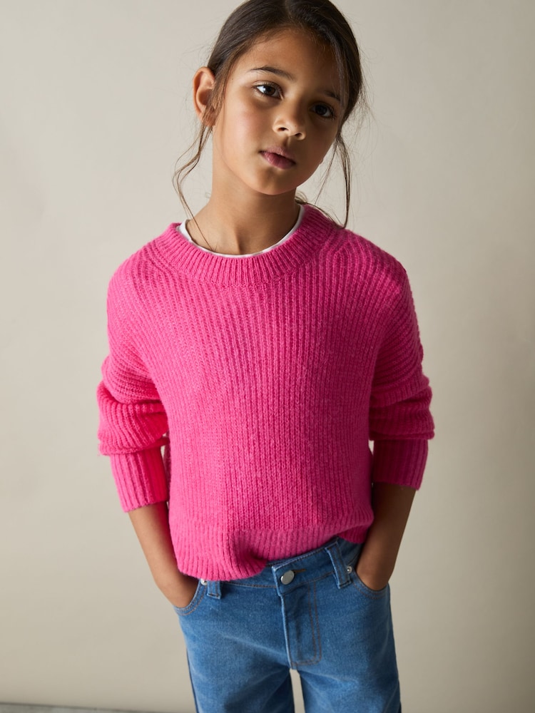 Rosa - Reiss Aluna Rib-Knit Jumper With Wool and Alpaca - Imagen 1 de 4