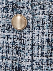 Reiss Blue Magda 9-13 yrs Double-Breasted Bouclé Jacket - Image 4 of 4