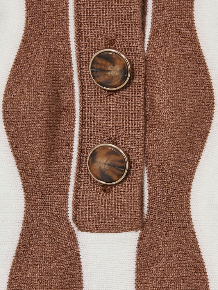 Reiss Ecru Ziggy 13-14 yrs Zig-Zag Knit Collared Jumper - Image 4 of 4