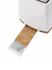 Russell Hobbs White and Gold Groove 2 Slice Toaster - Image 5 of 5