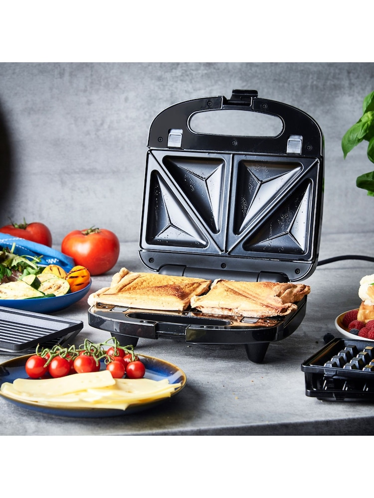 Russell Hobbs Black and Silver 3 in 1 Deep Fill Sandwich Maker - Image 1 of 6