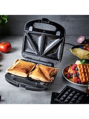 Russell Hobbs Black and Silver 3 in 1 Deep Fill Sandwich Maker - Image 4 of 6