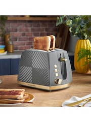 Russell Hobbs Grey Groove 2 Slice Toaster - Image 1 of 5