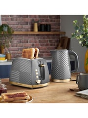 Russell Hobbs Grey Groove 2 Slice Toaster - Image 3 of 5