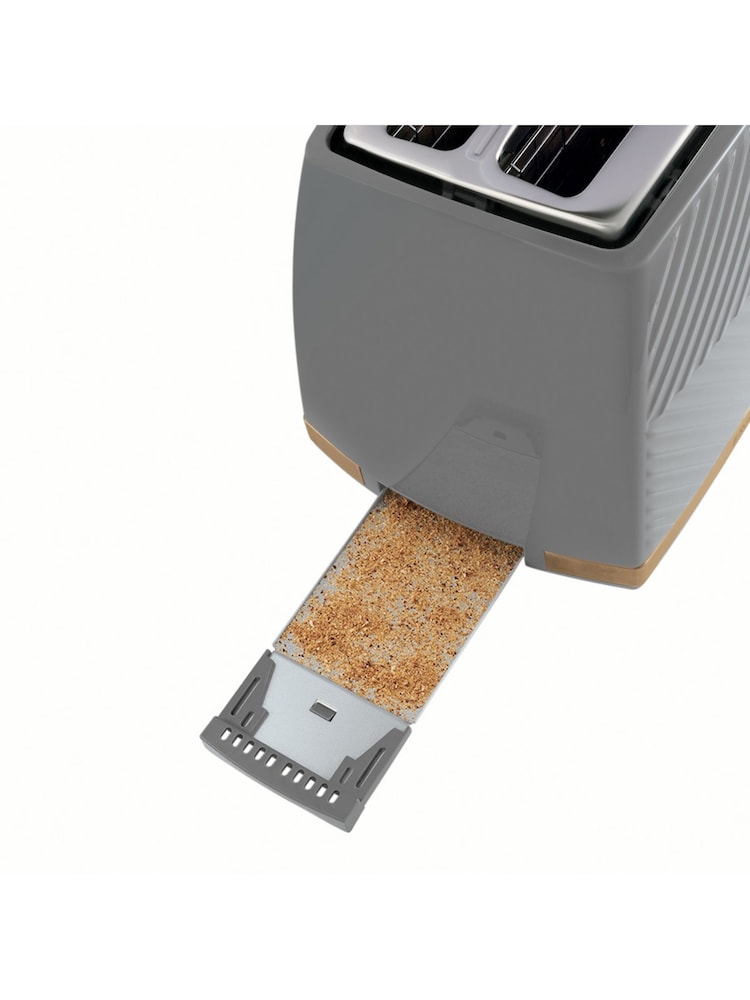 Russell Hobbs Grey Groove 2 Slice Toaster - Image 5 of 5