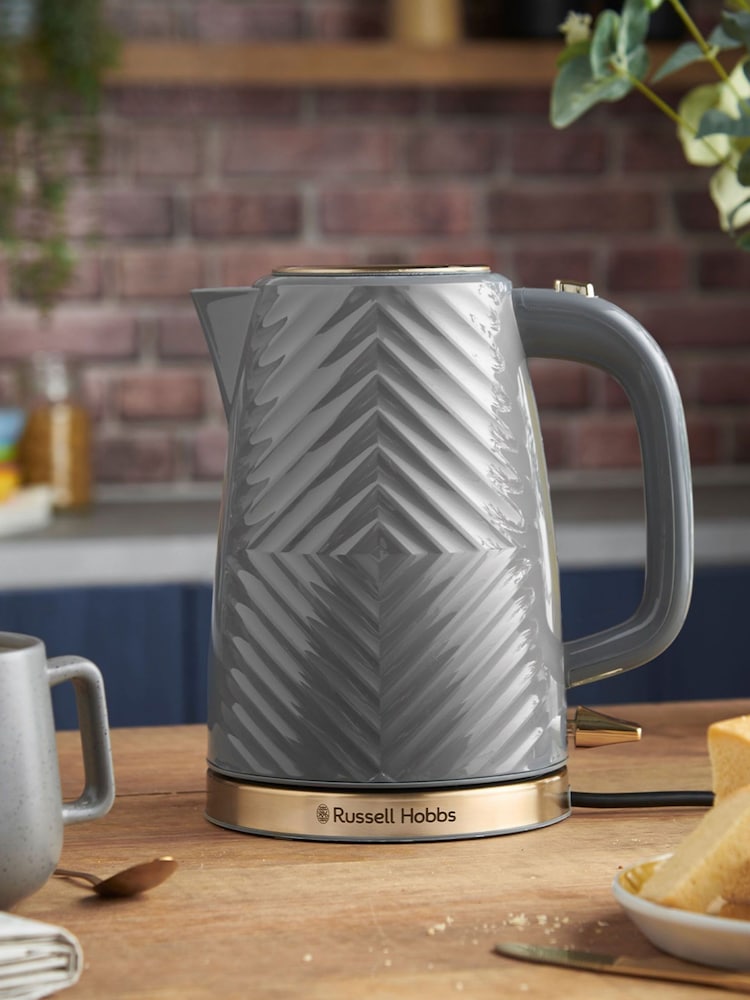 Russell Hobbs Grey Groove Kettle - Image 1 of 6 Russell Hobbs Grey Groove Kettle - Image 1 of 6