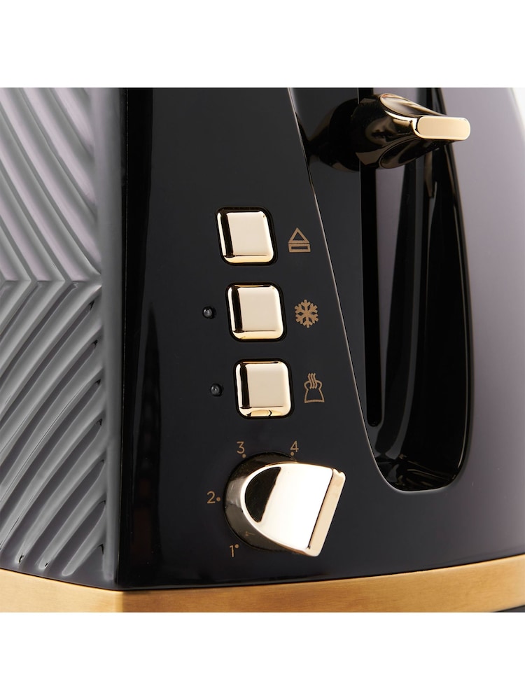 Buy Russell Hobbs Black and Gold Groove Slice Toaster from the