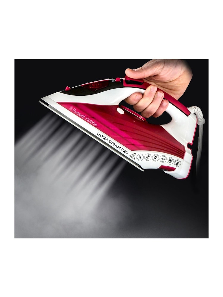 Russell Hobbs Red and White Ultra Steam Pro Iron - Image 3 of 3