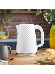 Russell Hobbs White and Gold Groove Kettle - Image 1 of 6