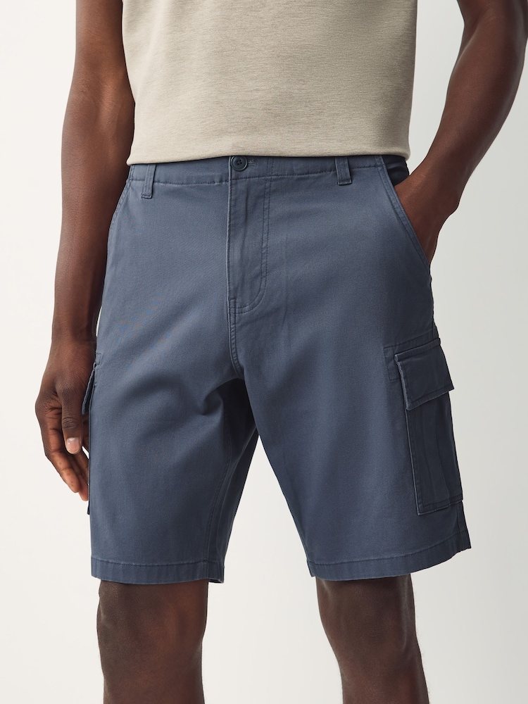 Blue Stretch Cargo Shorts - Image 1 of 9 Blue Stretch Cargo Shorts - Image 1 of 9