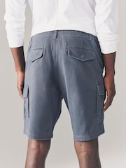 Blue Stretch Cargo Shorts - Image 3 of 8