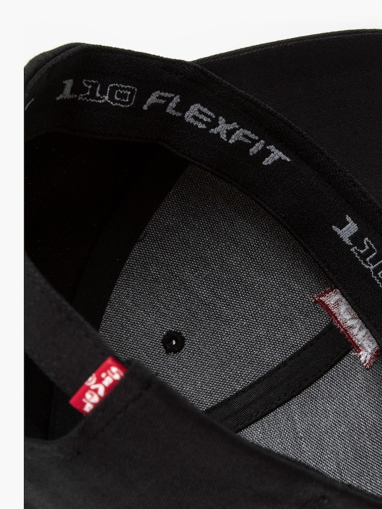 Levi's® Black Housemark logo Flexfiit Cap - Image 4 of 5