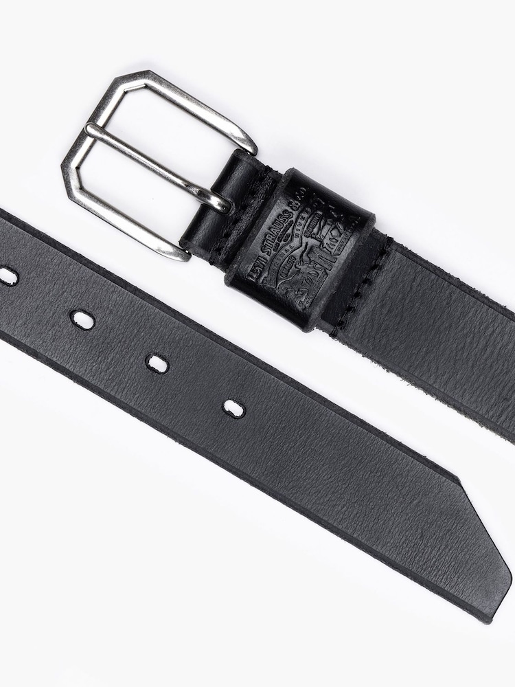 Levi's® Black Wide Loop Two Horse Logo Belt - Image 2 of 3