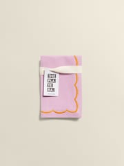 The Platera Set of 2 Pink Wave Embroidery Border Napkins - Image 3 of 3
