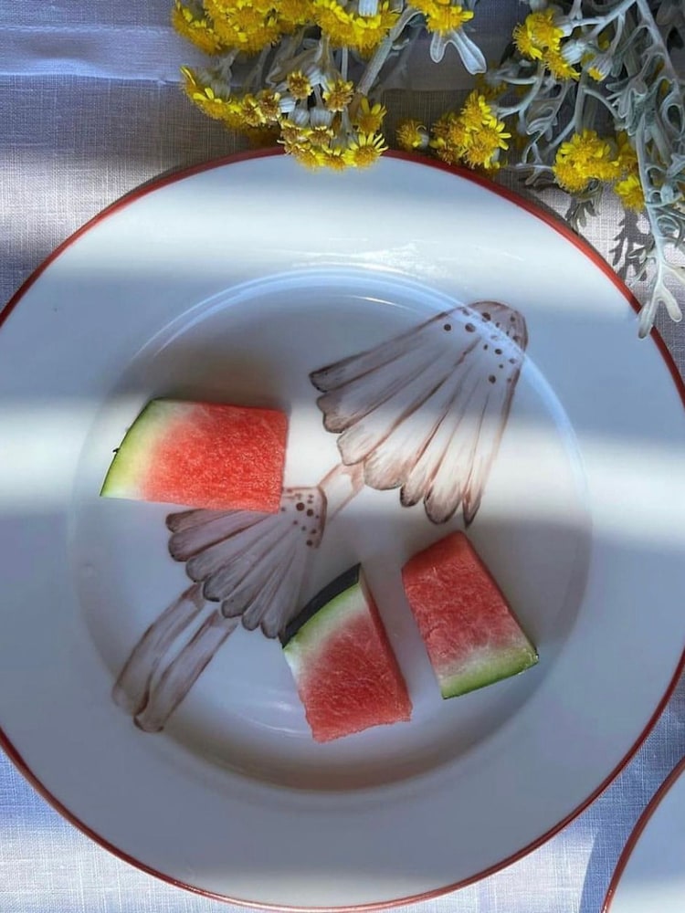 The Platera Red Mushroom Egiptia Side Plate - Image 1 of 3 The Platera Red Mushroom Egiptia Side Plate - Image 1 of 3