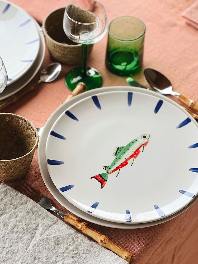 The Platera Blue Gone Fishing Damisela Side Plate - Image 1 of 3
