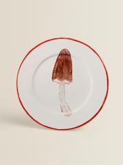 The Platera Red Slim Mushroom Dinner Plate - Image 3 of 4