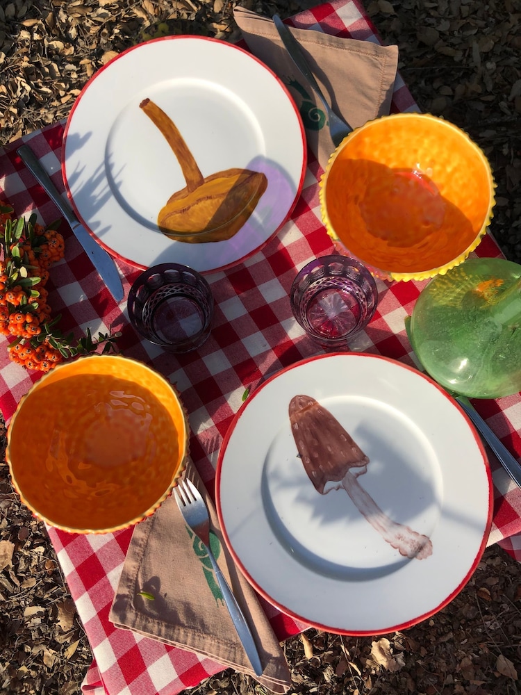 The Platera Red Mushroom Slim Side Plate - Image 1 of 4 The Platera Red Mushroom Slim Side Plate - Image 1 of 4