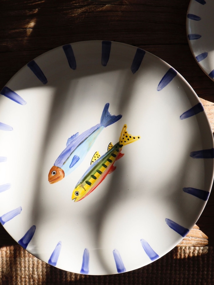 The Platera Blue Gone Fishing Nema Sardina Salad Plate - Image 1 of 4 The Platera Blue Gone Fishing Nema Sardina Salad Plate - Image 1 of 4