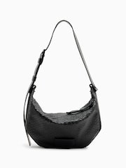 AllSaints Black Madea Snake Effect Shoulder Bag - Image 1 of 6