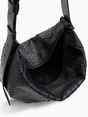 AllSaints Black Madea Snake Effect Shoulder Bag - Image 2 of 6