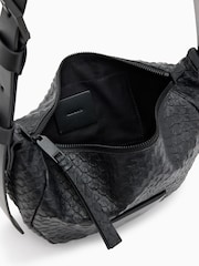AllSaints Black Madea Snake Effect Cross-Body Bag - Image 2 of 6