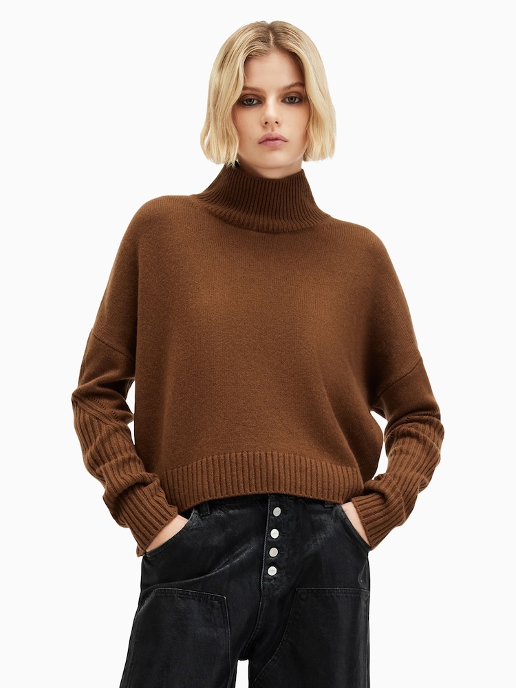 AllSaints Brown Ines Jumper - Image 1 of 8