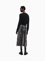 AllSaints Brown Jinx Pleated Dress - Image 2 of 9