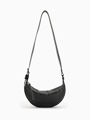 AllSaints Black Halfmoon Snake Xbody Bag - Image 3 of 8
