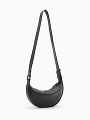 AllSaints Black Halfmoon Snake Xbody Bag - Image 5 of 8