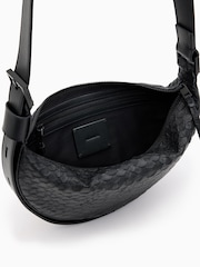 AllSaints Black Halfmoon Snake Xbody Bag - Image 6 of 8