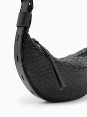 AllSaints Black Halfmoon Snake Xbody Bag - Image 7 of 8