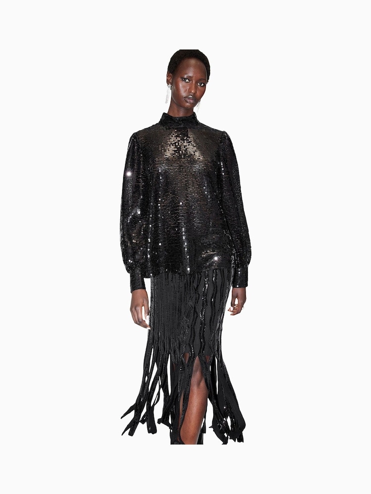 AllSaints Black Whitney Top - Image 2 of 9 AllSaints Black Whitney Top - Image 2 of 9