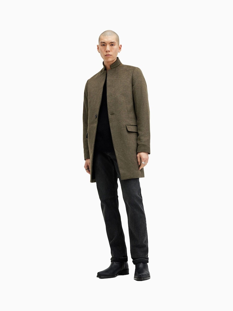 AllSaints Green Hargrove Coat - Image 1 of 8