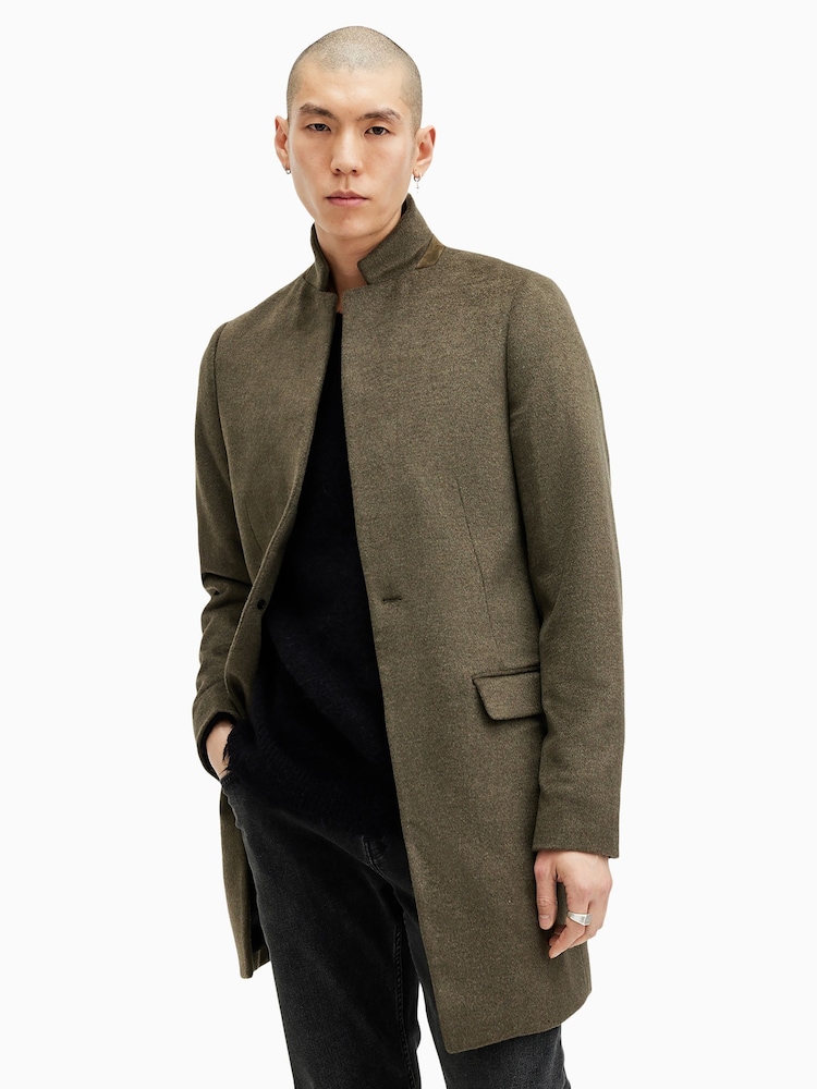 AllSaints Green Hargrove Coat - Image 4 of 8