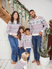 Society 8 White Girls Fairisle Christmas Jumper - Image 2 of 4
