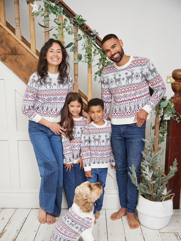 Society 8 White Girls Fairisle Christmas Jumper - Image 2 of 4