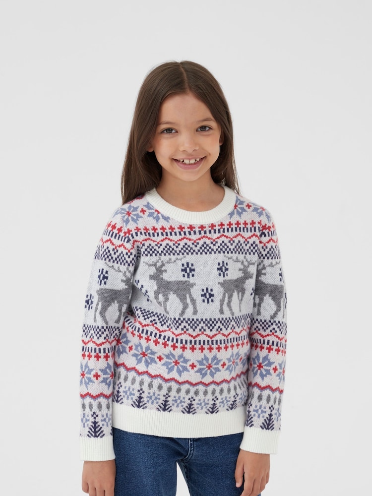 Society 8 Girls Fairisle Christmas Jumper - Image 3 of 4