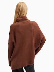 AllSaints Brown Lock Roll Neck Jumper - Image 7 of 8