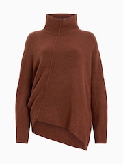 AllSaints Brown Lock Roll Neck Jumper - Image 8 of 8