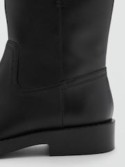 Mango Black Buckle Leather Ankle Boots - Image 3 of 3