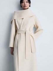 Mango Cream Fringe Wool-Blend Coat - Image 2 of 5