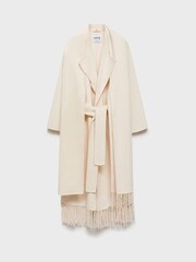 Mango Cream Fringe Wool-Blend Coat - Image 5 of 5